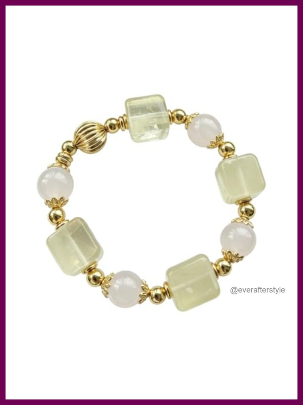 Natural Crystal Bead Stretch Bracelet for Women Boho Stackable